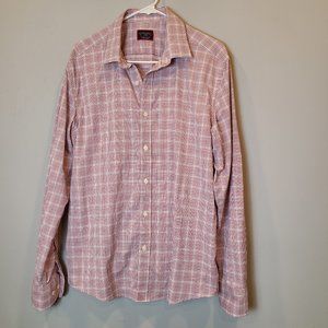 UNTUCKit Shirt Beckman Mens Large Red Plaid Long Sleeve Button Down Nylon